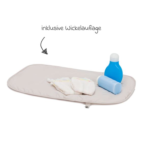 Fillikid Changing Bag Toulouse with Changing Mat, Inner & Outer Compartments - Greige