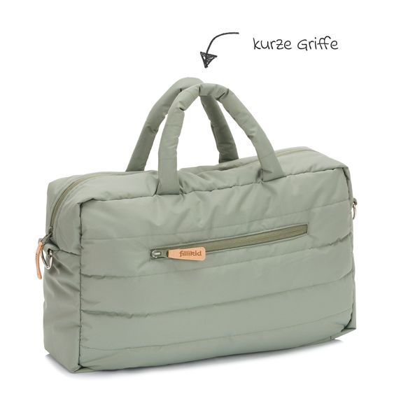 Fillikid Changing Bag Toulouse with Changing Mat, Inner & Outer Compartments - Sage