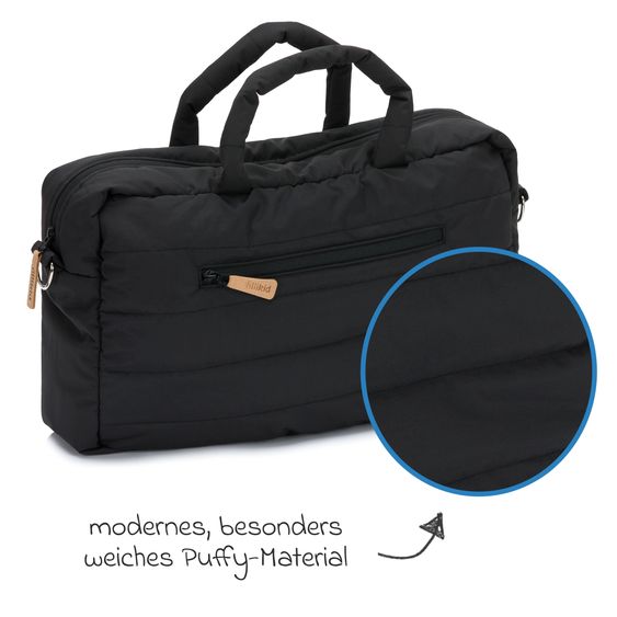 Fillikid Changing Bag Toulouse with Changing Mat, Inner & Outer Compartments - Black