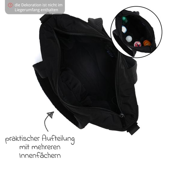 Fillikid Borsa fasciatoio Vienna Small con fasciatoio e ganci di fissaggio - Nero