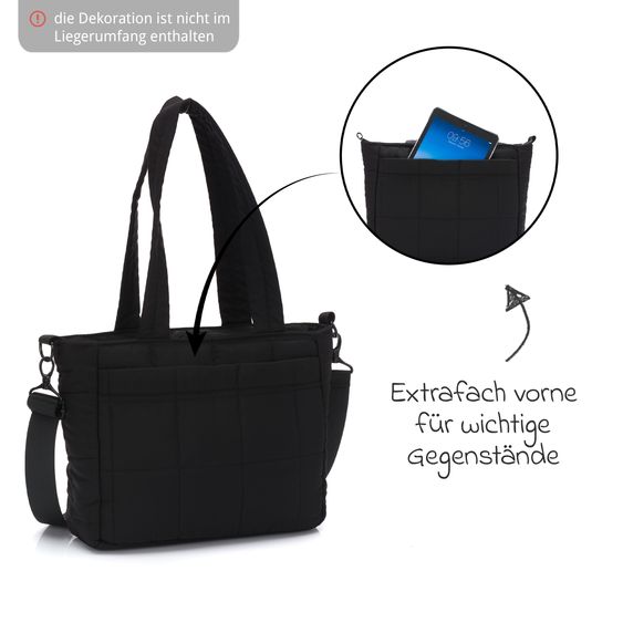 Fillikid Borsa fasciatoio Vienna Small con fasciatoio e ganci di fissaggio - Nero