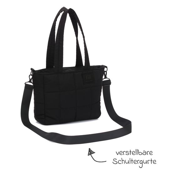 Fillikid Borsa fasciatoio Vienna Small con fasciatoio e ganci di fissaggio - Nero