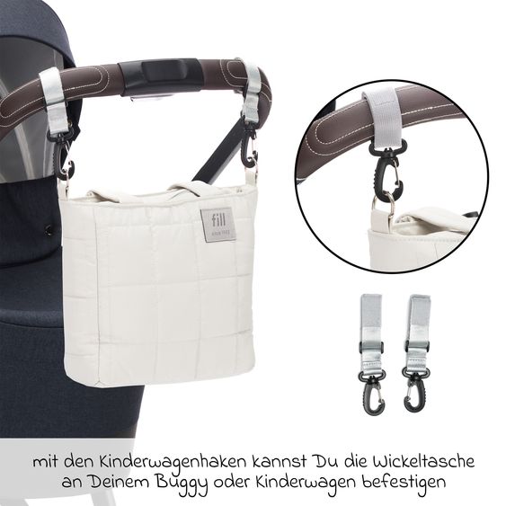 Fillikid Borsa fasciatoio Vienna Small con fasciatoio e ganci di fissaggio - Grigio Pietra