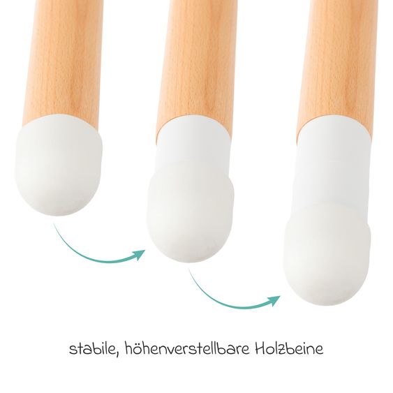 Fillikid Wickeltisch höhenverstellbar, abwischbare Auflage in Holzoptik - Weiß Natur