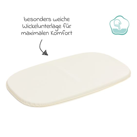 Fillikid Wickeltisch höhenverstellbar, abwischbare Auflage in Holzoptik - Weiß Natur