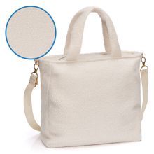 Borsa fasciatoio Teddy Big con fasciatoio, appendino per carrozzina e scaldabiberon - look orsetto - beige