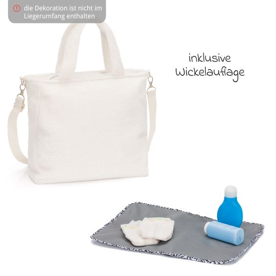Fillikid Borsa fasciatoio Teddy Big con fasciatoio, appendino per carrozzina e scaldabiberon - look orsetto - beige