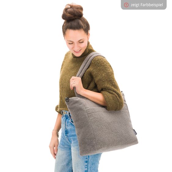Fillikid Borsa fasciatoio Teddy Big con fasciatoio, appendino per carrozzina e scaldabiberon - look orsetto - beige