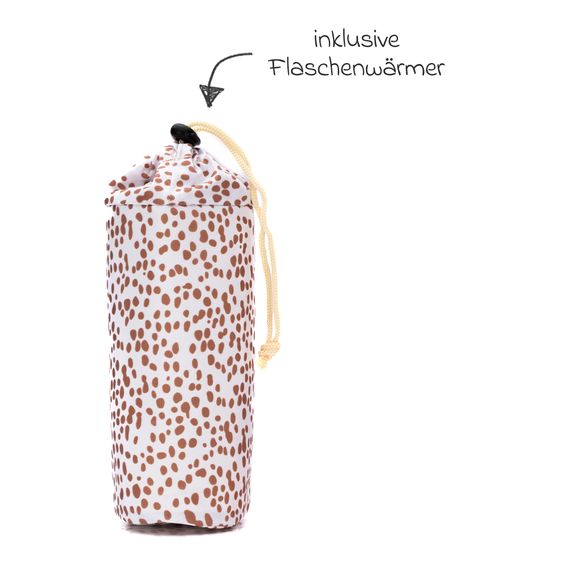 Fillikid Borsa fasciatoio Teddy Big con fasciatoio, appendino per carrozzina e scaldabiberon - look orsetto - beige