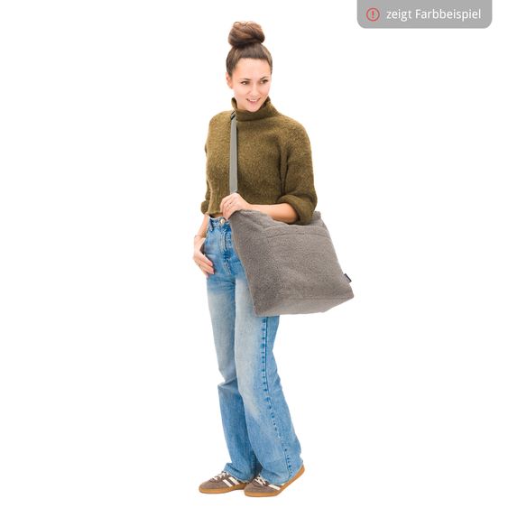 Fillikid Borsa fasciatoio Teddy Big con fasciatoio, appendino per carrozzina e scaldabiberon - look orsetto - beige