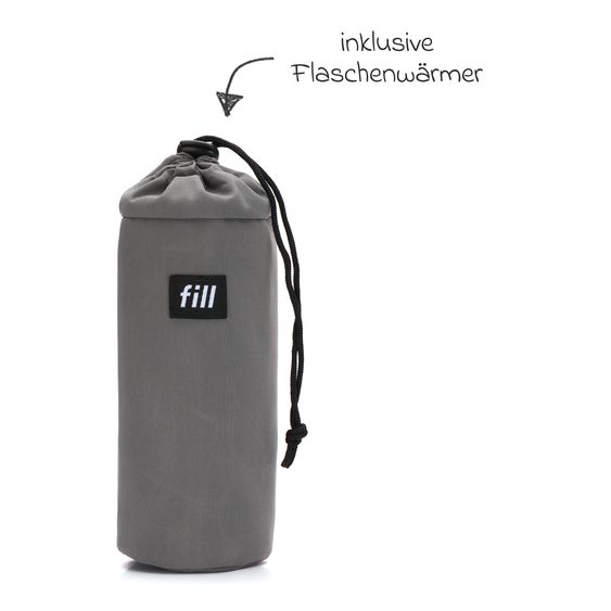 Fillikid Borsa fasciatoio Teddy Big con fasciatoio, appendino per carrozzina e scaldabiberon - look orsetto - grigio