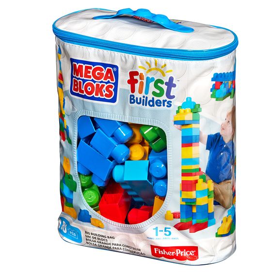 Fisher-Price Mega Bloks Bausteinebeutel - Large 80 Teile - Grundfarben