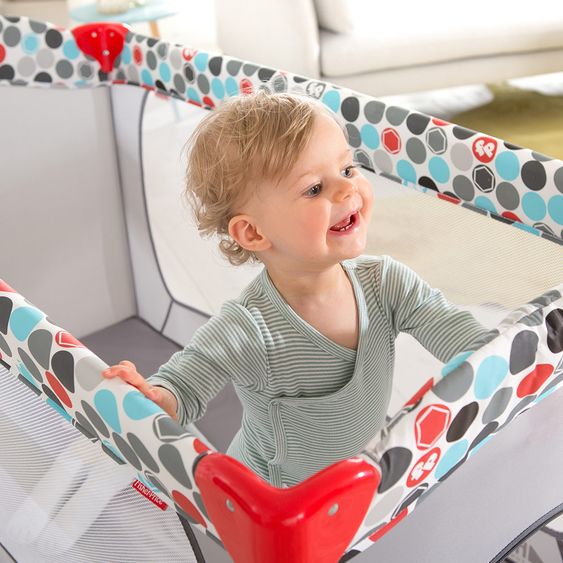 Fisher-Price Travel Cot Sleep N Play Plus - Grey