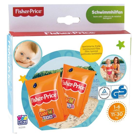 Fisher-Price Schwimmflügel für Kinder 1 - 6 Jahre - Luv u Zoo - Orange