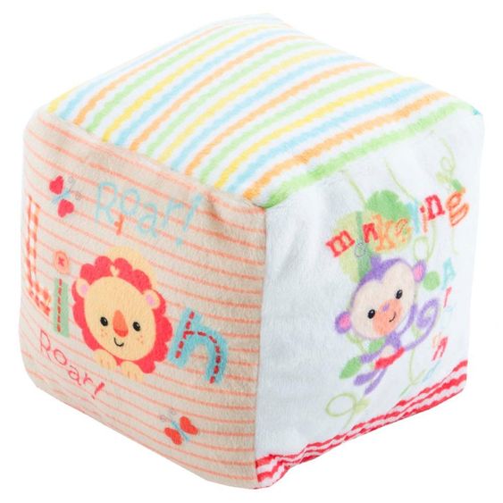 Fisher-Price Stoff-Würfel mit Glöckchen 10 cm - Zootiere