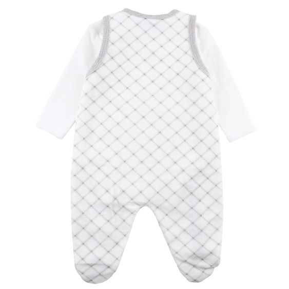 Fixoni 2-tlg. Set Hush Nicki Strampler + Body - Karo Offwhite - Gr. 56