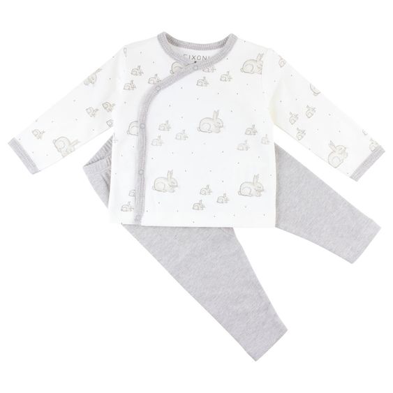 Fixoni 2-tlg. Set Hush Wickelshirt + Hose - Hase Offwhite - Gr. 50