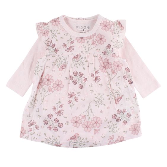Fixoni 2-tlg. Set Kleid + Body - Grow Blumen Rosa - Gr. 56