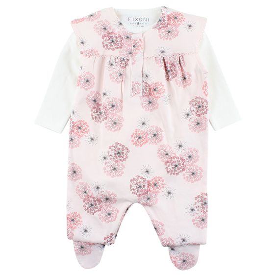 Fixoni 2-tlg. Set Strampler + Body Blüten - Rosa Offwhite - Gr. 56