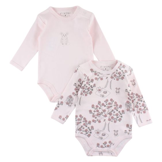 Fixoni Body 2er Pack Langarm - Grow Maus Rosa - Gr. 56