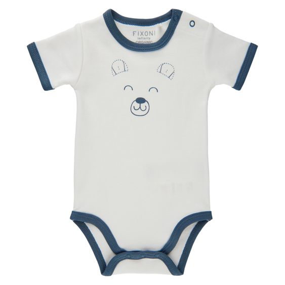Fixoni Body Kurzarm - Bär Weiß Blau - Gr. 50