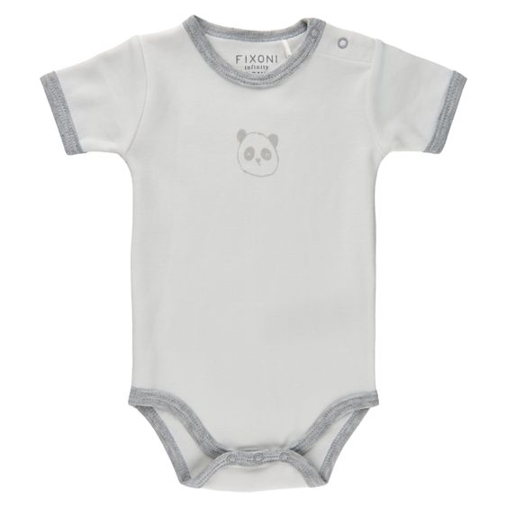 Fixoni Body Kurzarm - Panda Weiß Grau - Gr. 50