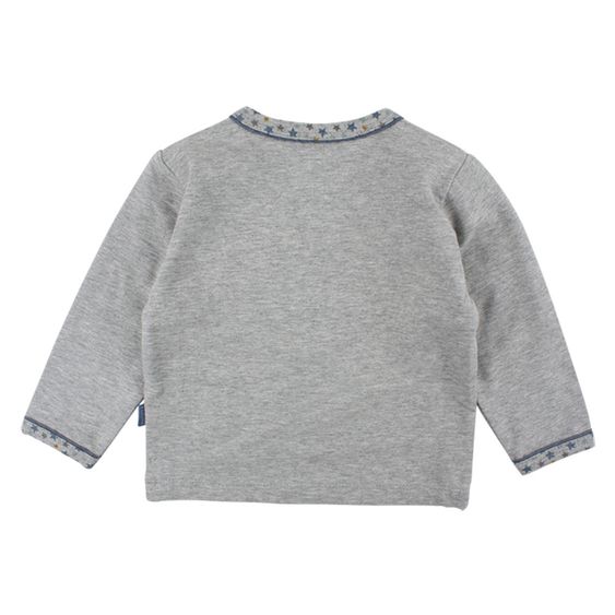 Fixoni Langarmshirt Enjoy - Sterne Grau Melange - Gr. 56
