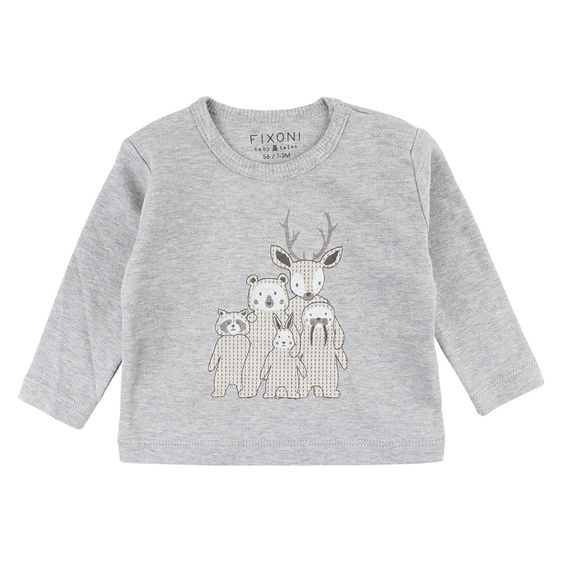 Fixoni Langarmshirt Future - Grau Offwhite - Gr. 56