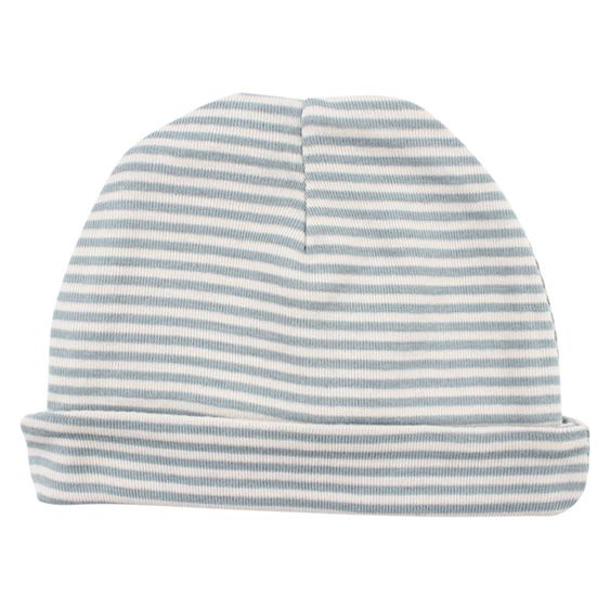 Fixoni Mütze Free - Streifen Navy Grau - Gr. 50/56