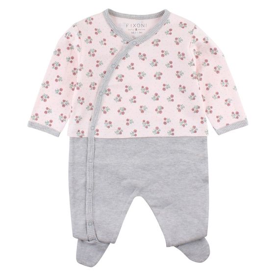 Fixoni Overall Hush Blumen - Rosa Grau - Gr. 56