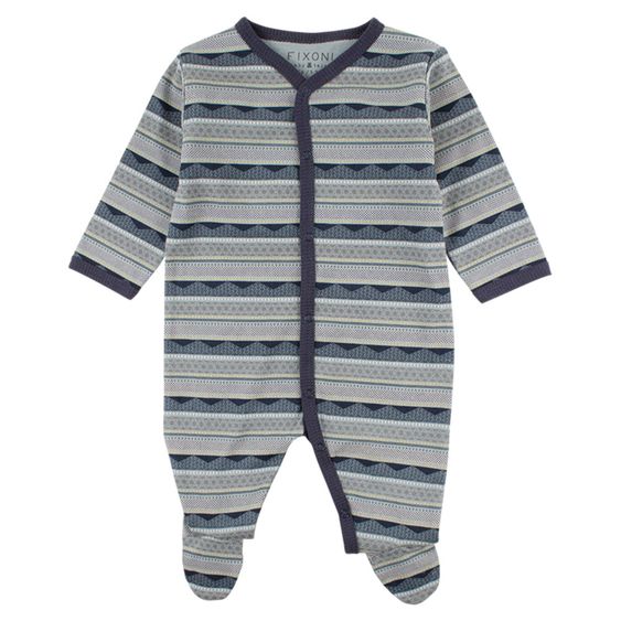 Fixoni Schlafanzug Einteiler - Free Navy Grau - Gr. 56