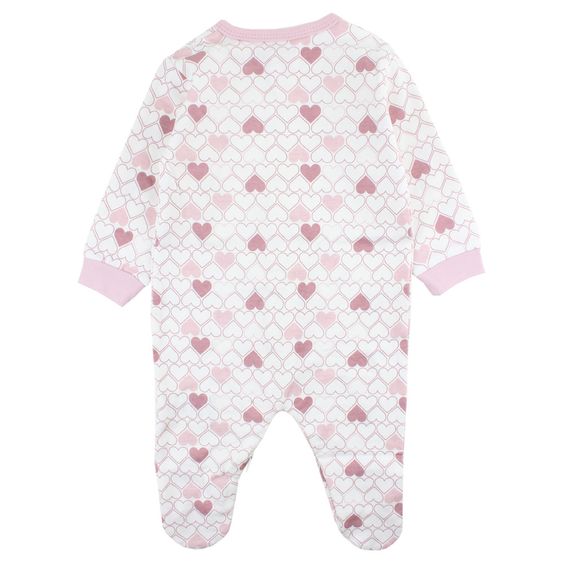 Fixoni Schlafanzug Einteiler Infinity Herzen - Rosa Offwhite - Gr. 56
