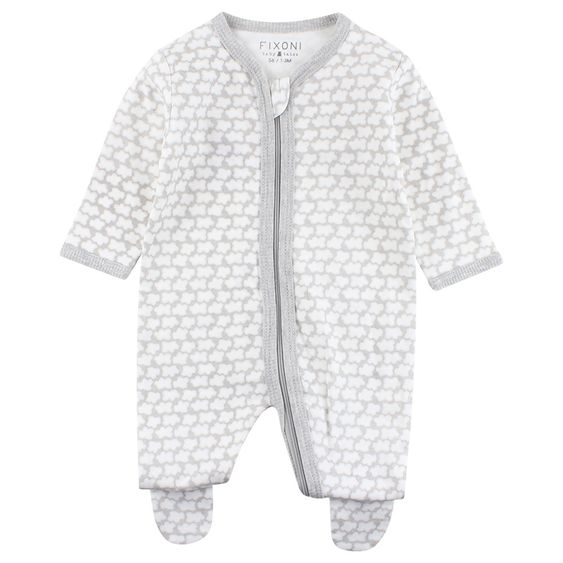 Fixoni Schlafanzug Einteiler Wolken - Grau Offwhite - Gr. 56