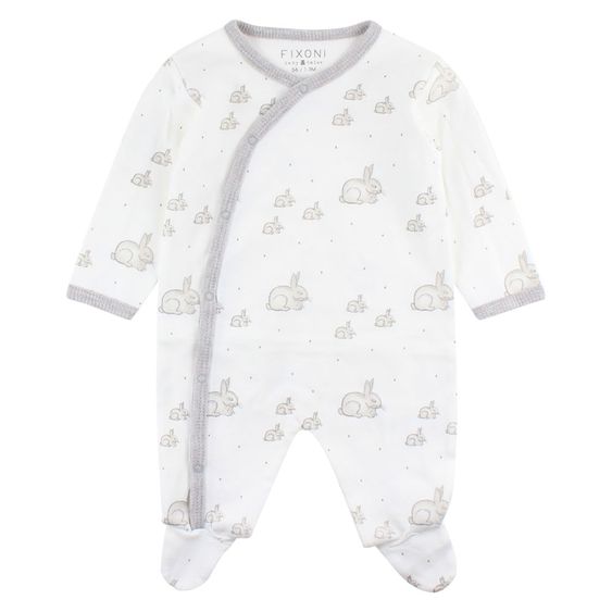 Fixoni Schlafanzung Hush Einteiler - Hase Offwhite - Gr. 56