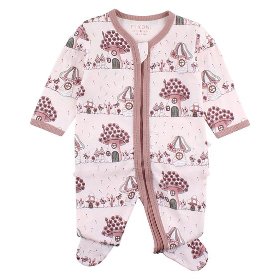 Fixoni Schlafanzung Hush Einteiler - sweet mushrooms Rosa - Gr. 56