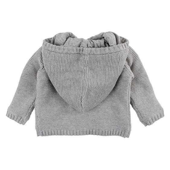 Fixoni Strickjacke mit Kapuze - Future Grau Melange - Gr. 50/56