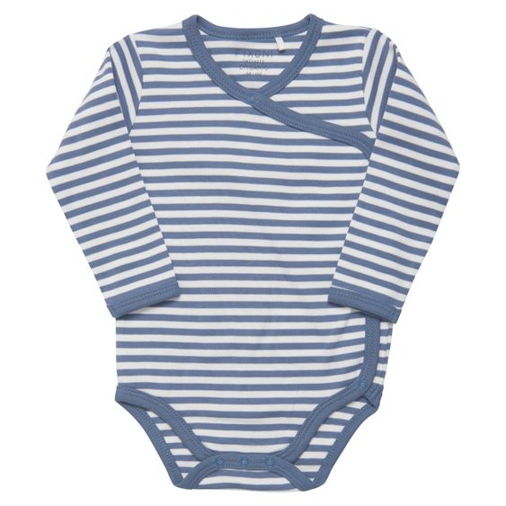 Fixoni Wickelbody Langarm - Ringel Blau - Gr. 50