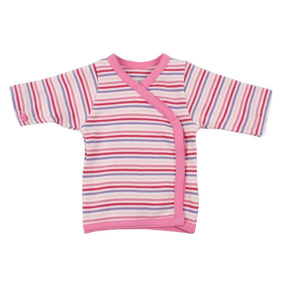 Fixoni Wickelshirt Biva Girl für Frühchen Little Bee - Streifen Rose - Gr. 38