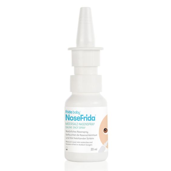 Fridababy Schnupfen-Set NoseFrida Nasensauger mit Hygienefilter und Meersalz-Nasenspray