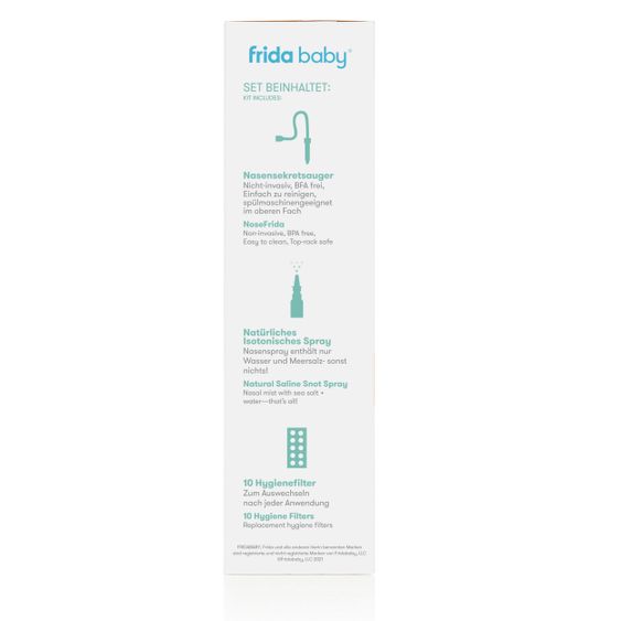 Fridababy NoseFrida nasal aspirator set with hygienic filter and sea salt nasal spray