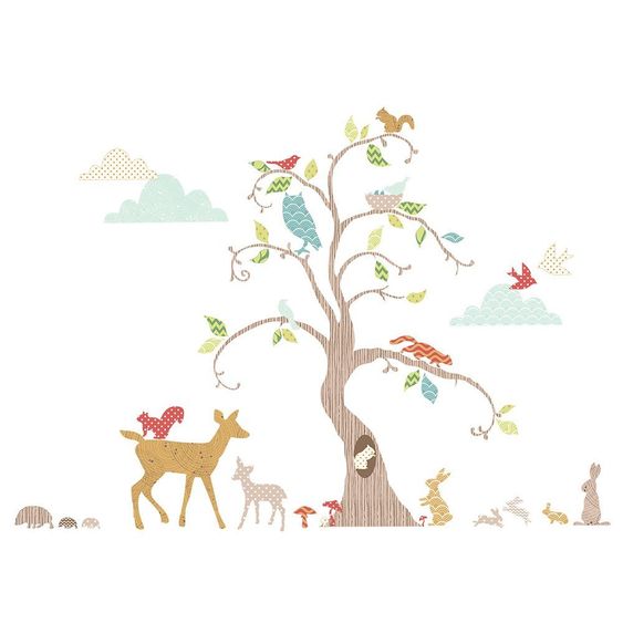 FunToSee 74pcs wall sticker set - wonder world forest