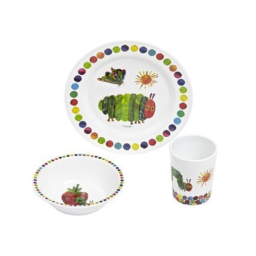 Geda Labels 3-piece tableware set caterpillar glutton