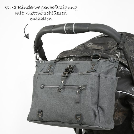 George Gina & Lucy Wickeltasche Baby 2 Rock - Anthra Melange