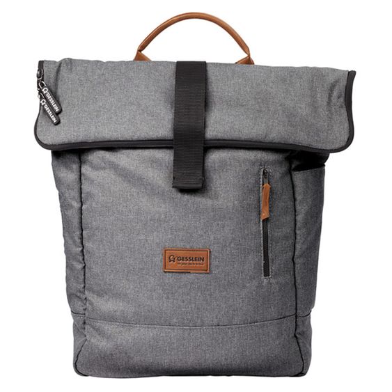 Gesslein 2 in 1 Wickelrucksack & Wickeltasche N°6 mit Wickelunterlage und vielen Fächern - Grau Meliert