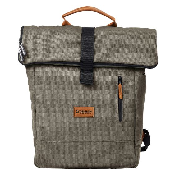 Gesslein 2 in 1 Wickelrucksack & Wickeltasche N°6 mit Wickelunterlage und vielen Fächern - Khaki