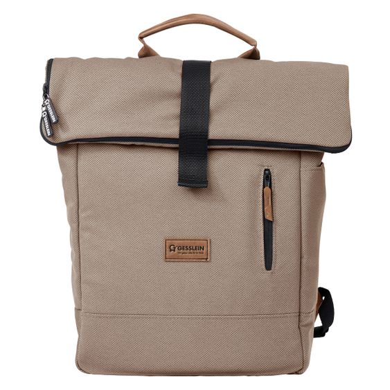 Gesslein 2 in 1 Wickelrucksack & Wickeltasche N°6 mit Wickelunterlage und vielen Fächern - Sand