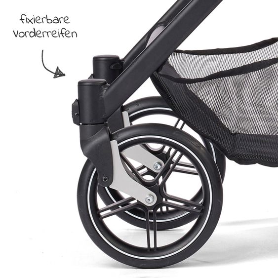 Gesslein 2in1 Kinder-Kombiwagen FX4 Soft+ Classic mit CX3 Wanne & umsetzbarern Sportwagenaufsatz - Schwarz-Cognac-Khaki