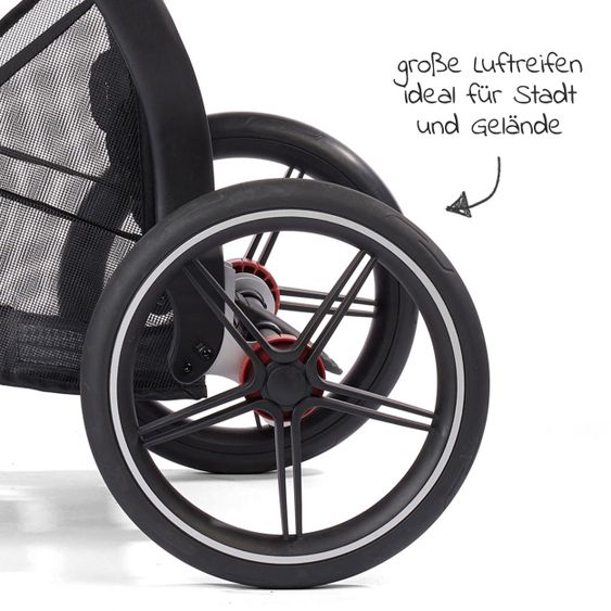 Gesslein 2in1 Kinder-Kombiwagen FX4 Soft+ Classic mit CX3 Wanne & umsetzbarern Sportwagenaufsatz - Schwarz-Cognac-Khaki