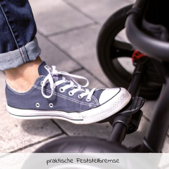 Gesslein 2in1 Kinder-Kombiwagen FX4 Soft+ Classic mit CX3 Wanne & umsetzbarern Sportwagenaufsatz - Schwarz-Scharz-Grau