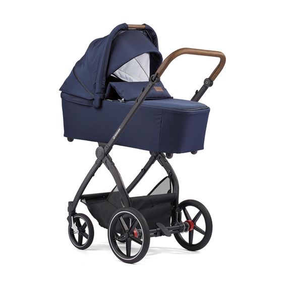 Gesslein Passeggino classico 2in1 FX4 Soft+ con navicella CX3 e attacco per passeggino trasformabile - Nero Tabacco Navy